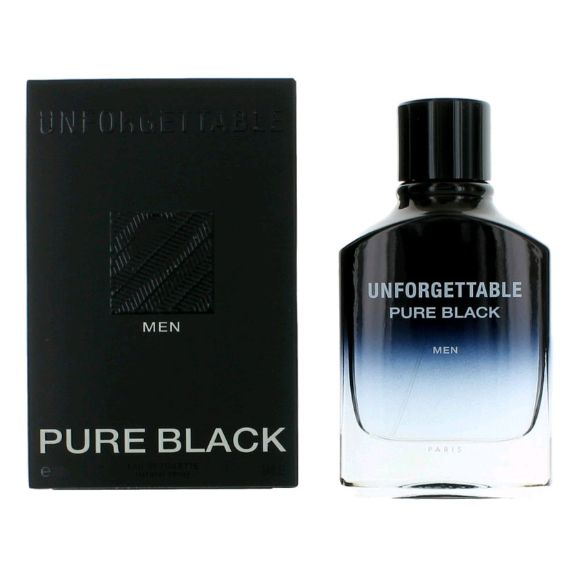 Unforgettable Pure Black by Glenn Perri, 3.4 oz Eau De Toilette Spray for Men