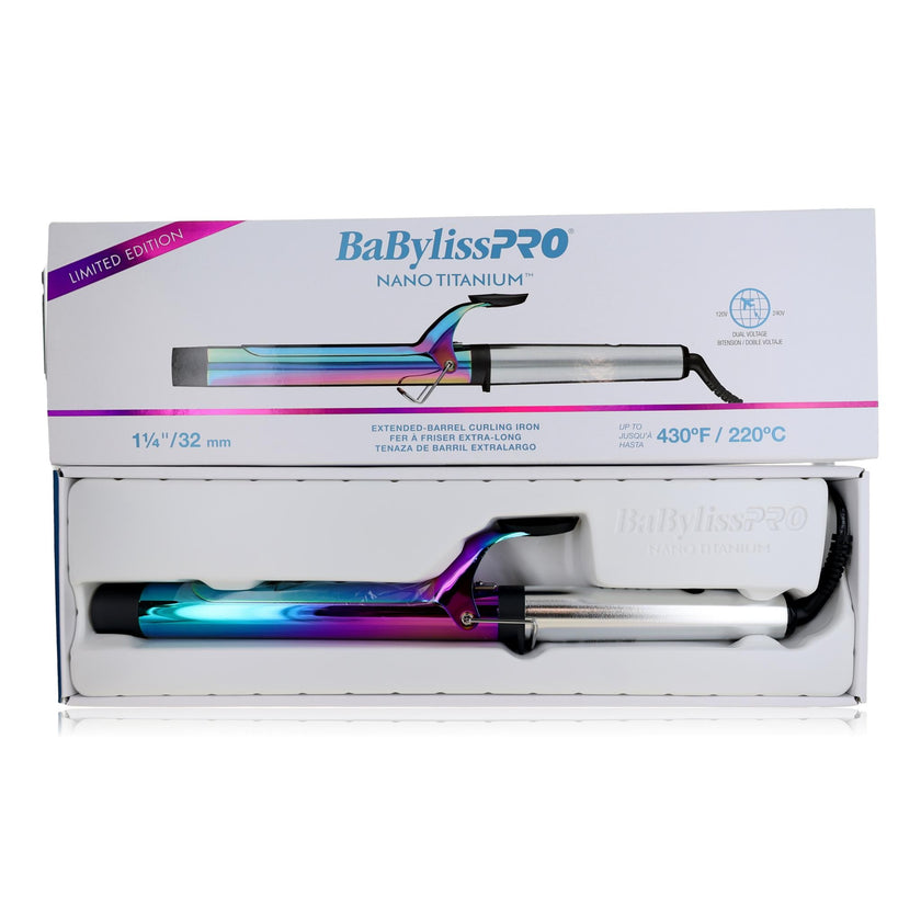 Nano Titanium Extended Barrel Curling Iron by BaBylissPRO, 1 1/4